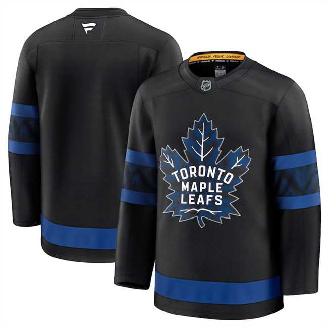 Mens Toronto Maple Leafs Blank Black 2024-25 Alternate Stitched Hockey Jersey Dzhi